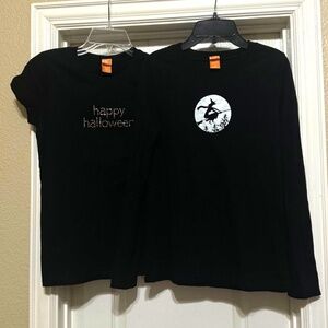 Target Black Halloween Graphic Long Sleeve & Short Sleeve Tee Duo